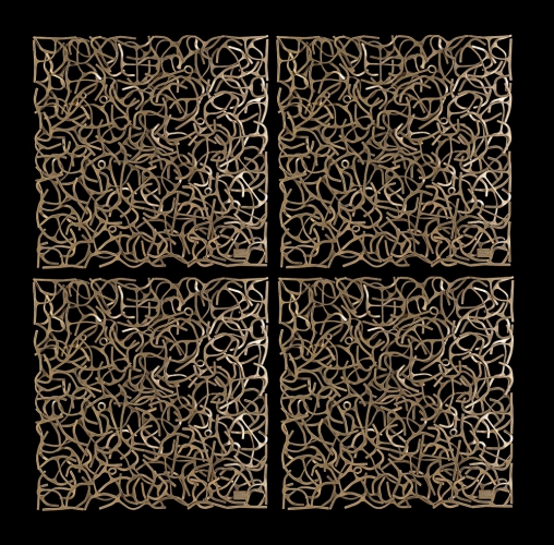 The wall Gold x4 vierkant - zwarte achtergrond